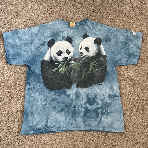 The Mountain Panda Blue Tie Dye Shirt - Picture 1 of 4